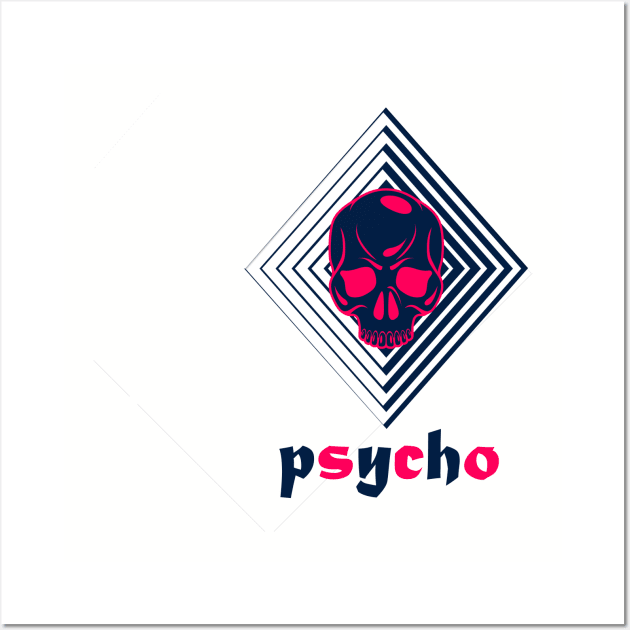 An interesting psycho skull logo Wall Art by Srki-shop